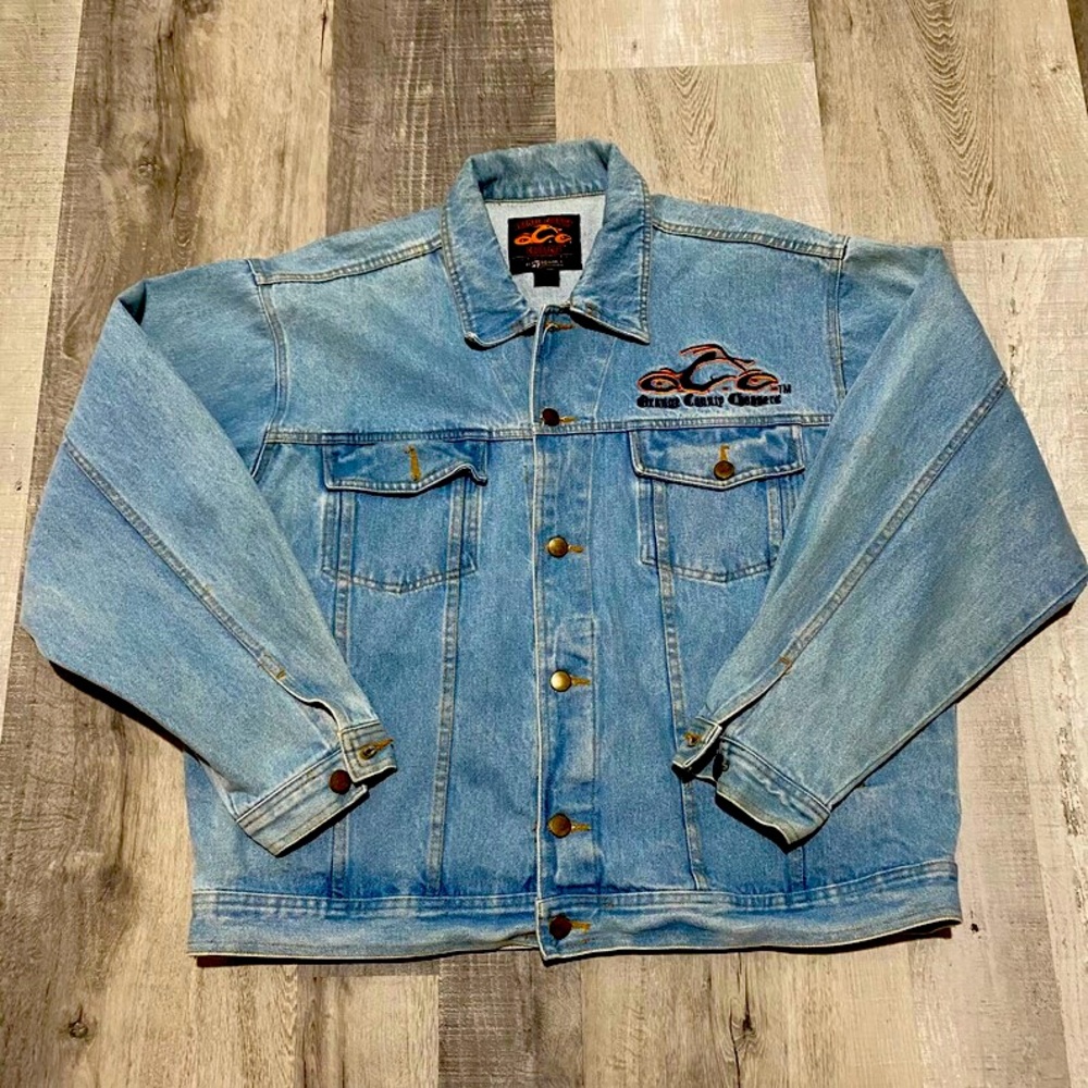 Vintage Authentic Original Orange County Choppers Denim Embroidered Jean Jacket - Picture 4 of 17